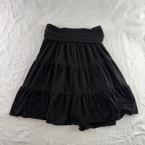 VTG Tiered Fold Over Black Skirt Women's (junior) Sz S Y2k 2000s Bratz